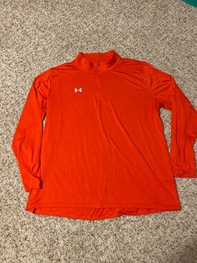 Under Armour Men's Long-Sleeve 1/4 Zip Performance Shirt - Reddish-Orange
